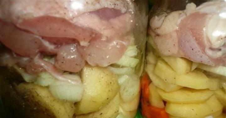 Chicken in a jar in the oven - step-by-step recipe with photos