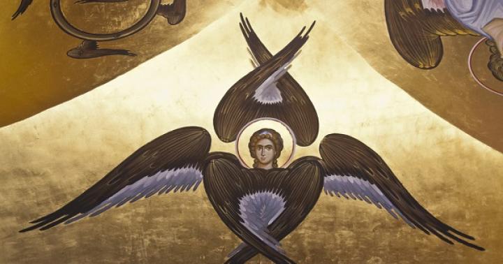 Six-winged seraphim - angels, stronger than only God Six-winged archangel